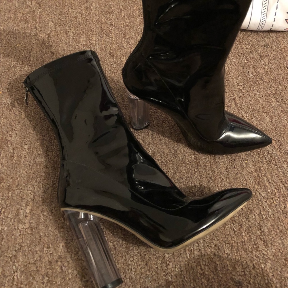 Black Perspex booties